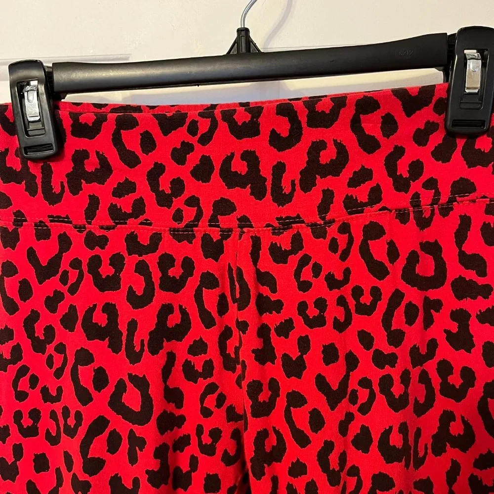 Justice red/black animal print leggings